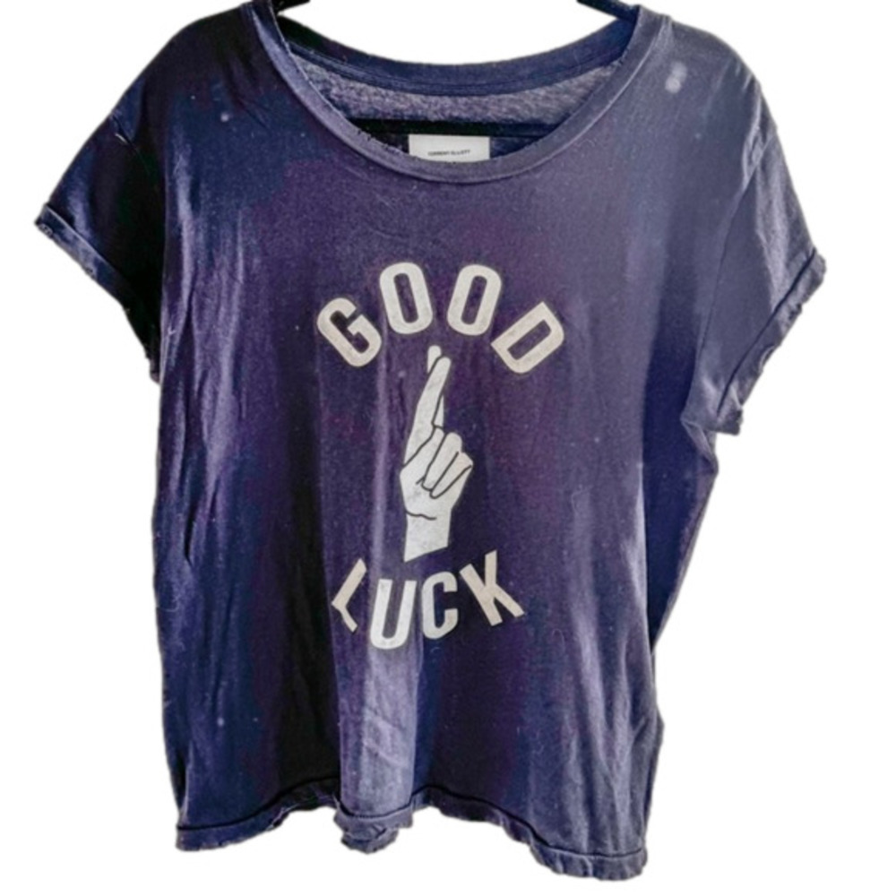 Current/Elliott Navy 'Good Luck' Graphic Tee